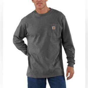Carhartt Men’s K126 Long Sleeve Workwear T-Shirt Carbon Heather Size XL Original